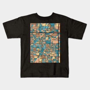 Arlington Map Pattern in Mid Century Pastel Kids T-Shirt